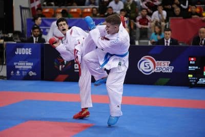 This photo was taken during the 2026 Karate Cadet, Junior & U21 World Championships in Bielsko-Biala - Poland.