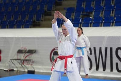 This photo was taken during the 2026 Karate Swiss Karate League Zürich - Saalsporthalle 2026 in Zürich - Schweiz.