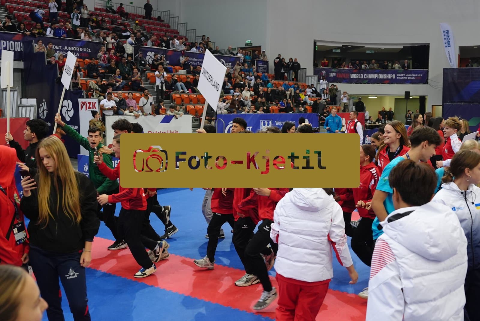 BIELSKO-BIALA, POLAND - OCTOBER 16: This photo was taken during the 2026 World Cadet, Junior & U21 Karate Championships at Hala Pod Debowcem on October 16, 2026 in Bielsko-Biala, Poland.