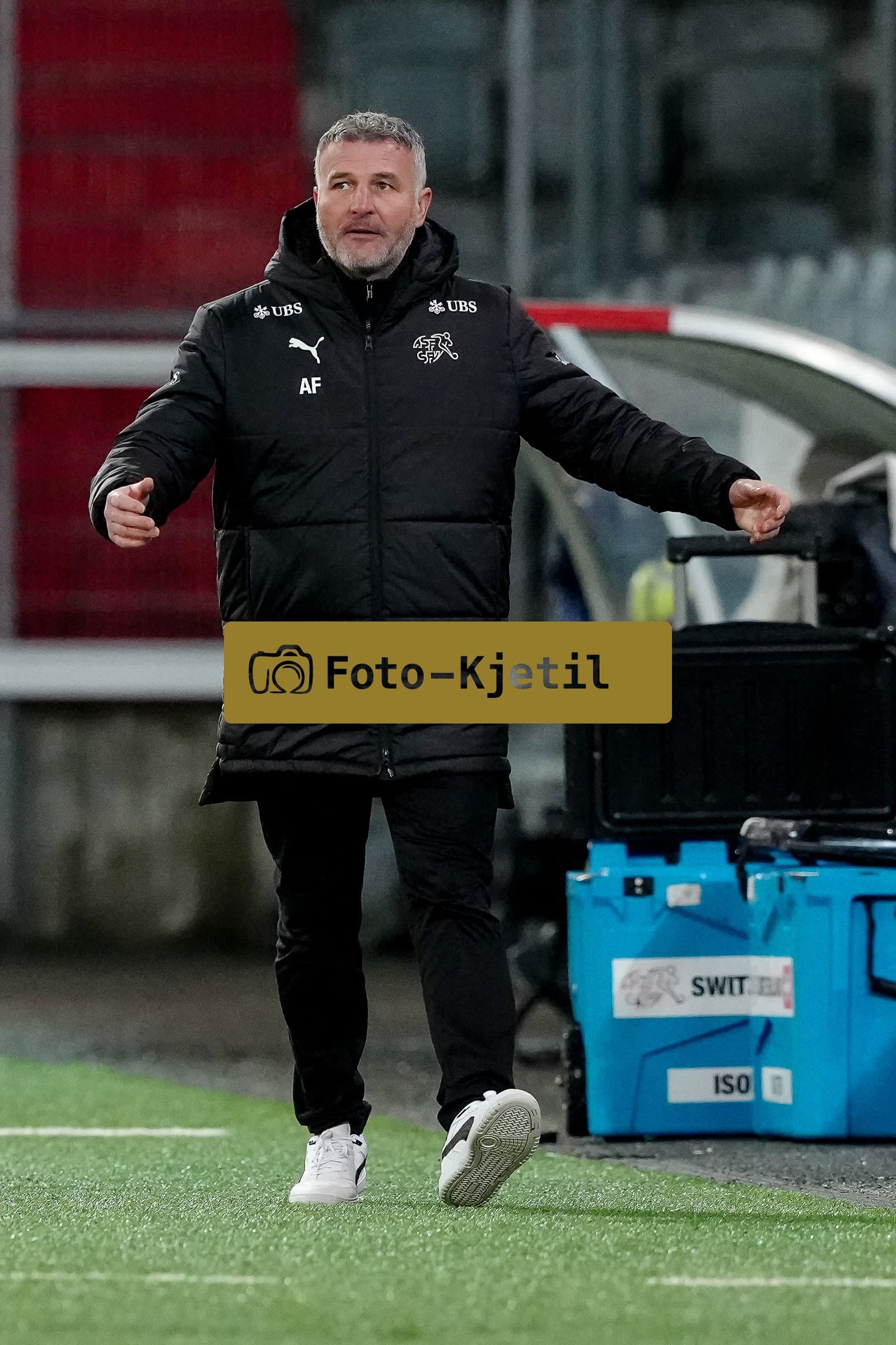 Schweiz: EM-Qualifikation U21 2026, Schweiz vs Estland - Stockhorn Arena, Thun: Cheftrainer Alexander Frei (Men Switzerland)