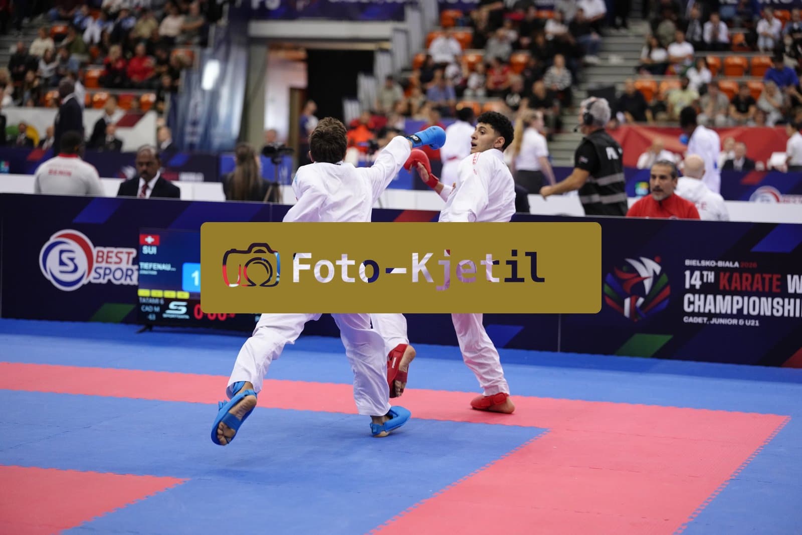 BIELSKO-BIALA, POLAND - OCTOBER 16: This photo was taken during the 2026 World Cadet, Junior & U21 Karate Championships at Hala Pod Debowcem on October 16, 2026 in Bielsko-Biala, Poland.
